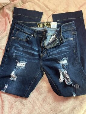VIP Dark Blue Women’s Skinny Ripped Jeans